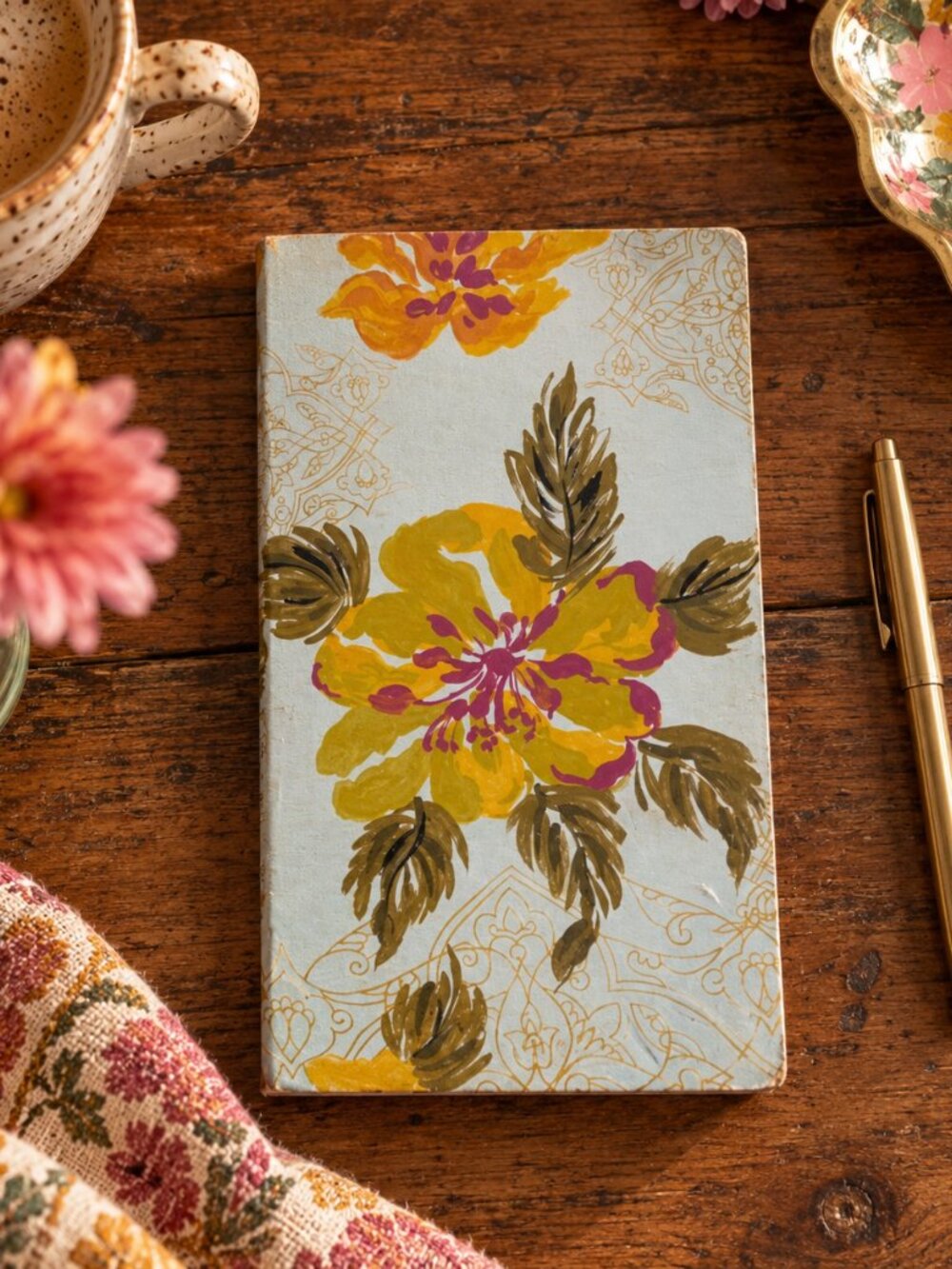 Vintage Urban Outfitters Floral Vegan Leather Sketchbook Journal Early 2000s